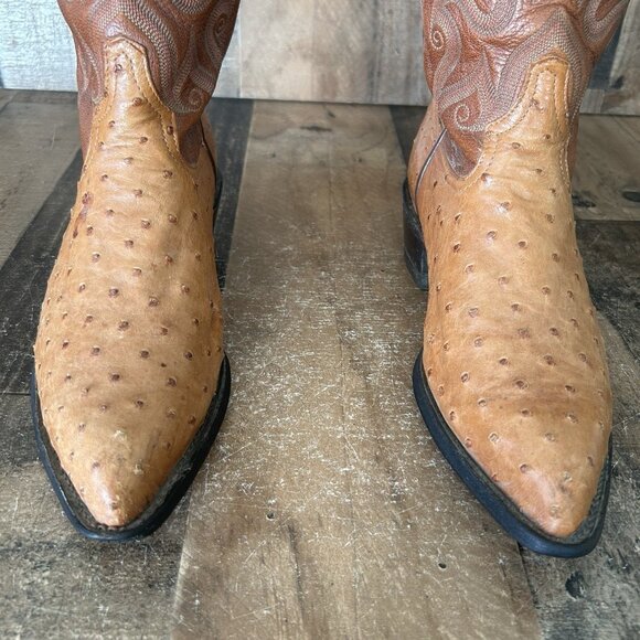 Tony Lama Vintage Full Quill Ostrich Cowboy Boots Mens 8 D - Picture 7 of 12